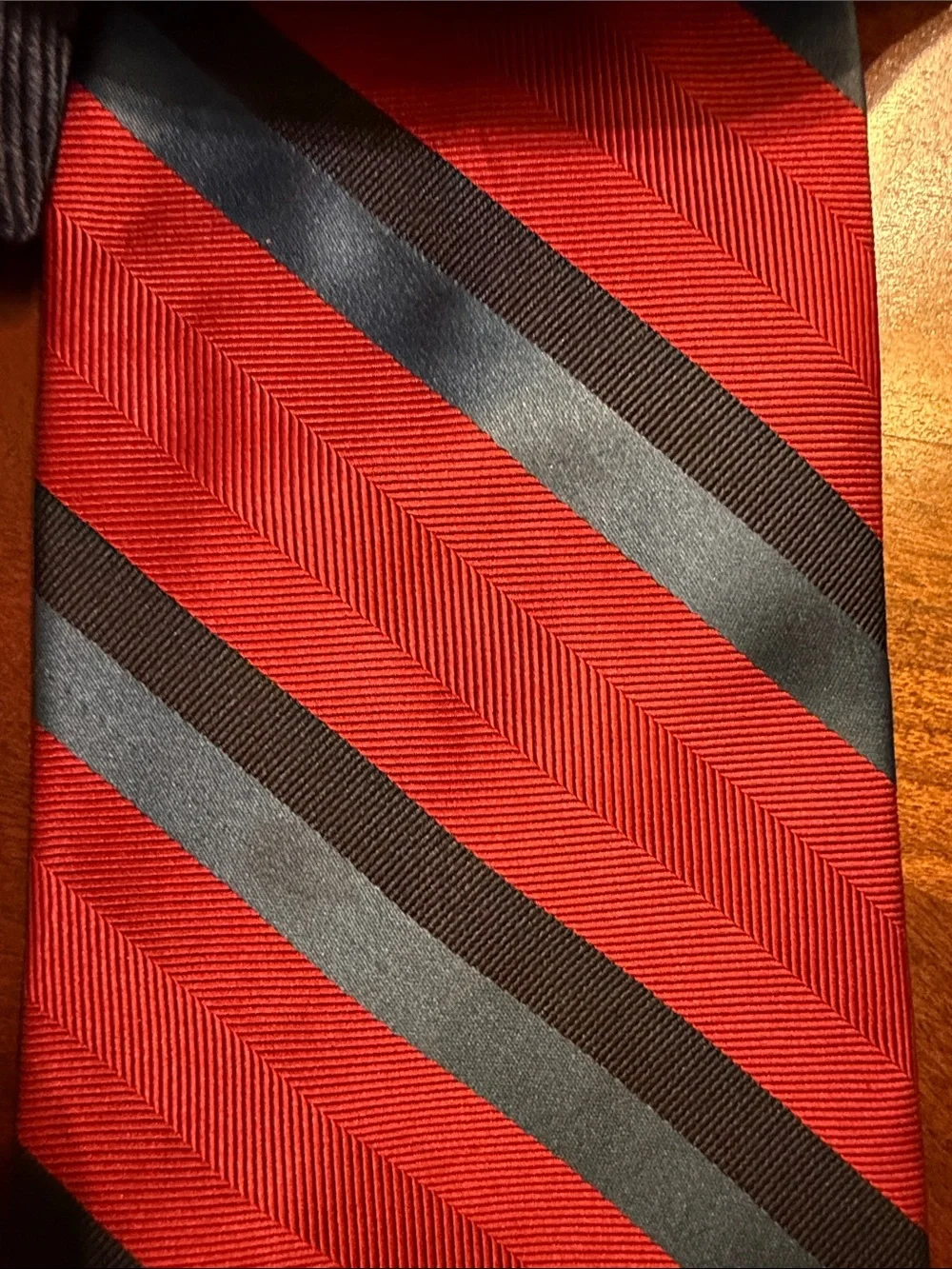 Tommy Hilfiger Red, Blue and Black Diagonal Stripe Tie